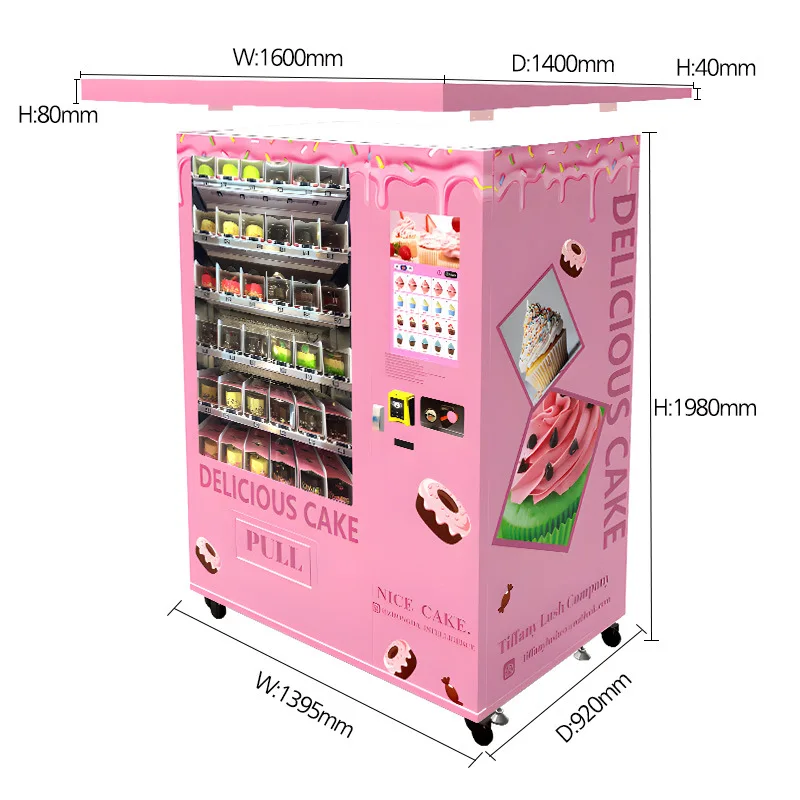 OME Outdoor Elevatorcake Vending Machines Refrigerated Cup Cake and Salad Sandwich Dessert Vending Machine Donut Vending Machine