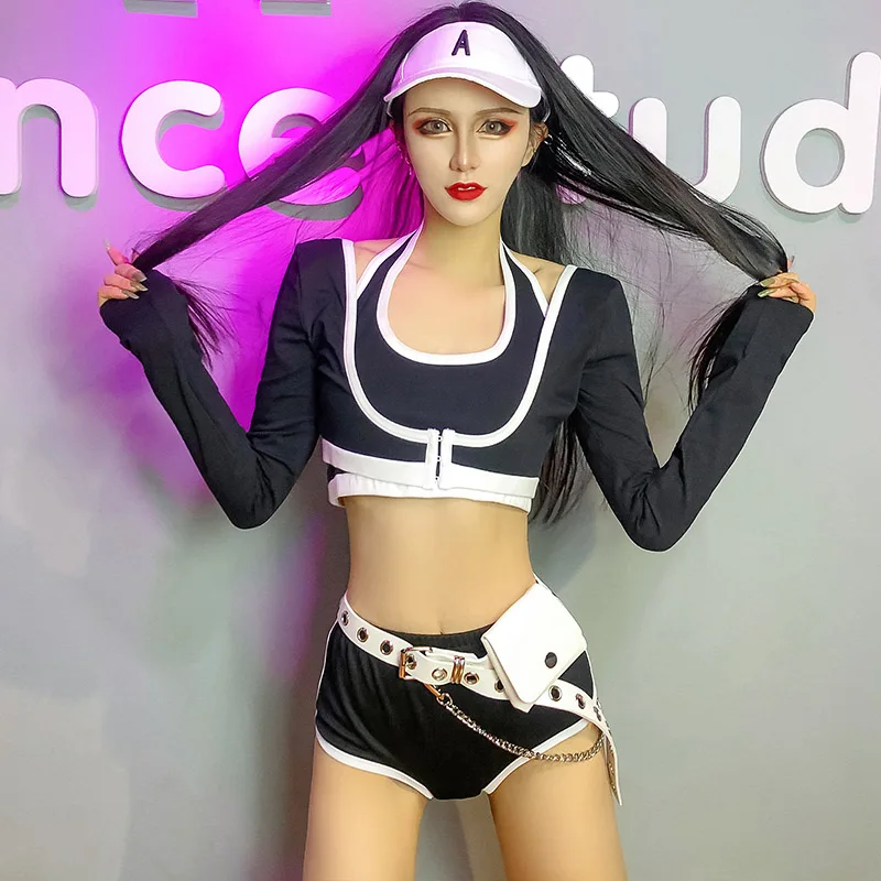 2022 Women Gogo Dance Costumes New Sexy Outfits DJ Costumes Female DS Bar Nightclub Collar Dance Clothes Street Dance Clothes