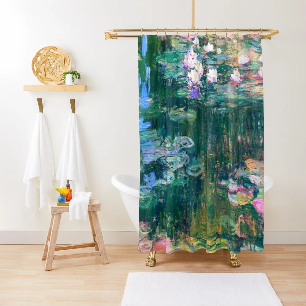 

Water Lilies monet Shower Curtain Bathroom Shower Waterproof Bath And Anti-Mold Bathroom And Shower Products Curtain