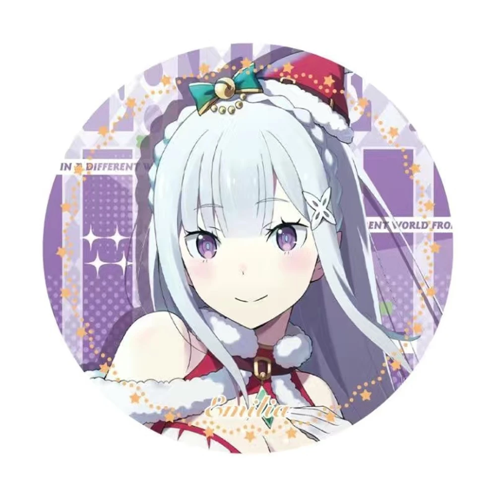 Anime Re Starting Life in Another a different world from zero Emilia Rem Ram Cosplay Costume Badge Pin SPTE Tinplate Brooch Prop