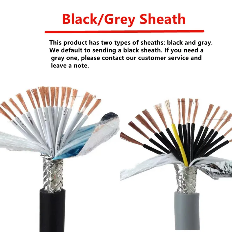 10-40core Flexible shielded cable 26 -15 awg PVC flexible wire resistance to bending corrosion resistant pure  copper wire