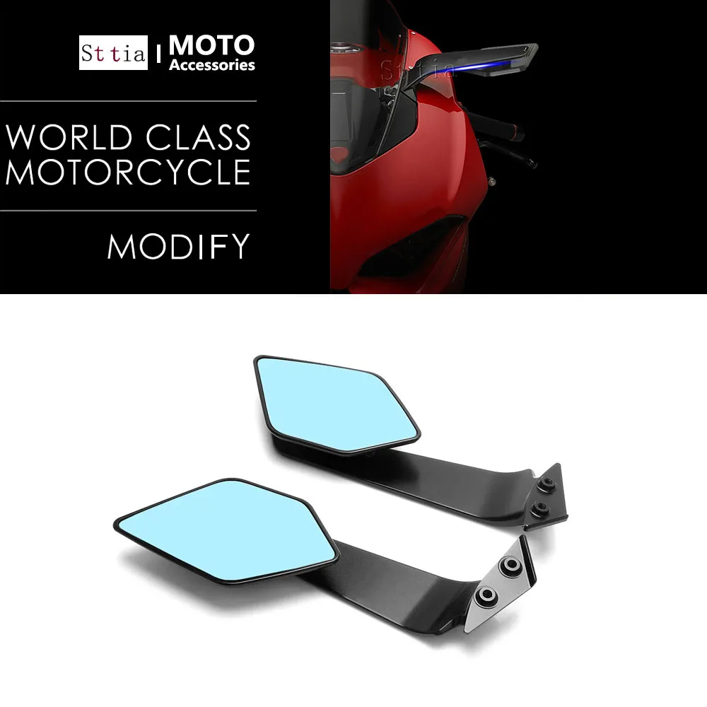 

Для Ducati Panigale V2 2020-2024 PANIGALE V4 2018-2024 новые зеркала заднего вида для мотоциклов со светодиодными вращающимися регулируемыми зеркалами на крыле