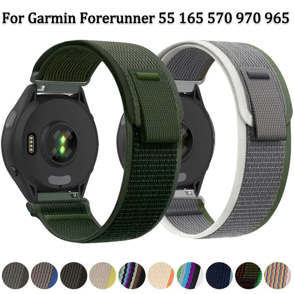 22mm 20mm Nylon Strap for Garmin Active 6/5 Approach S50/Vivomove Trend Trail Wristband for Garmin Forerunner 55 165 570 970 965