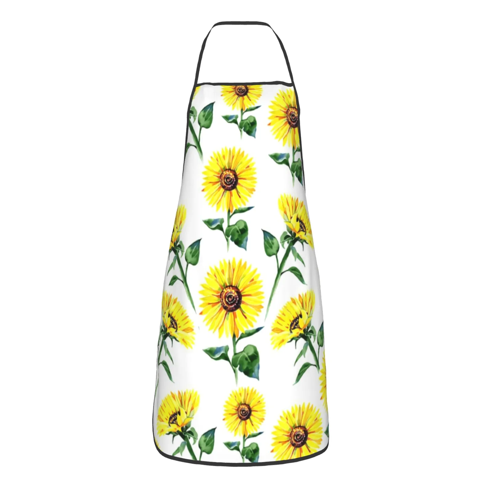 Sunflower Polyester locking hem Apron Home Cooking Baking Kitchen Summer Apron Summer