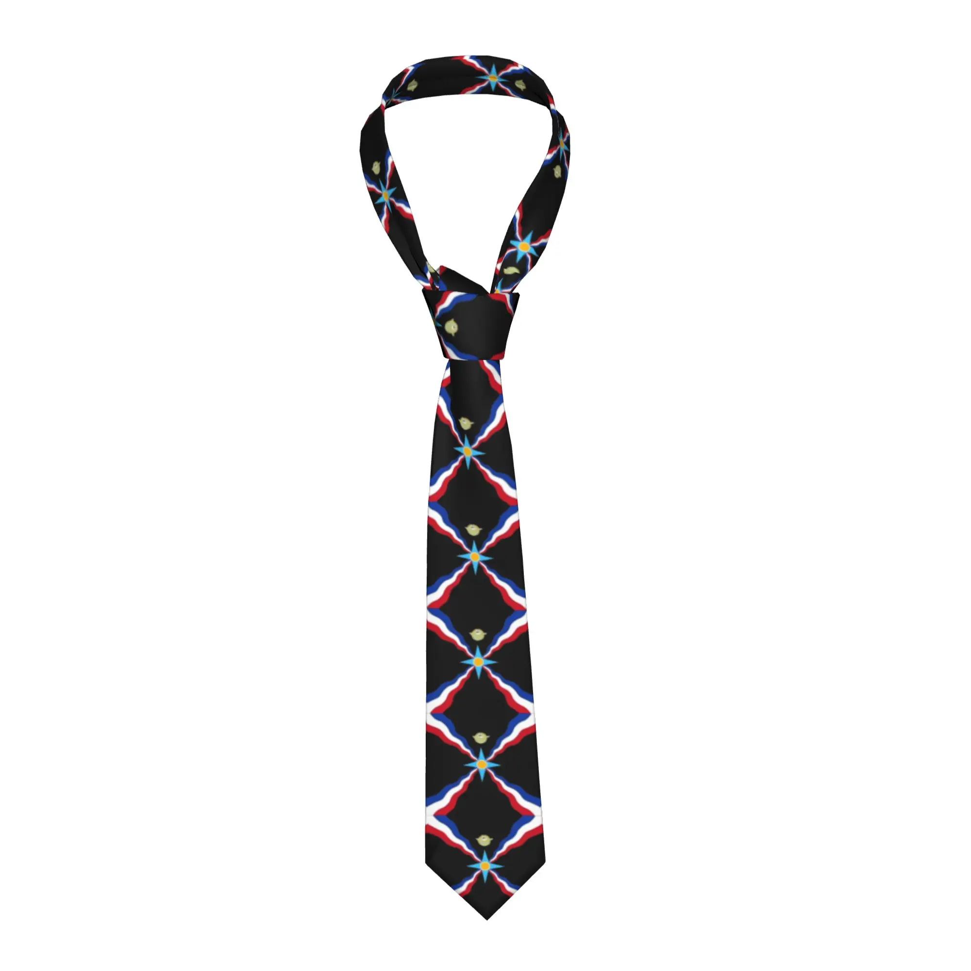 Assyrian Ashuraya Flag Assyria Empire Ator  Ties Mens Classic Silk  Necktie for Office