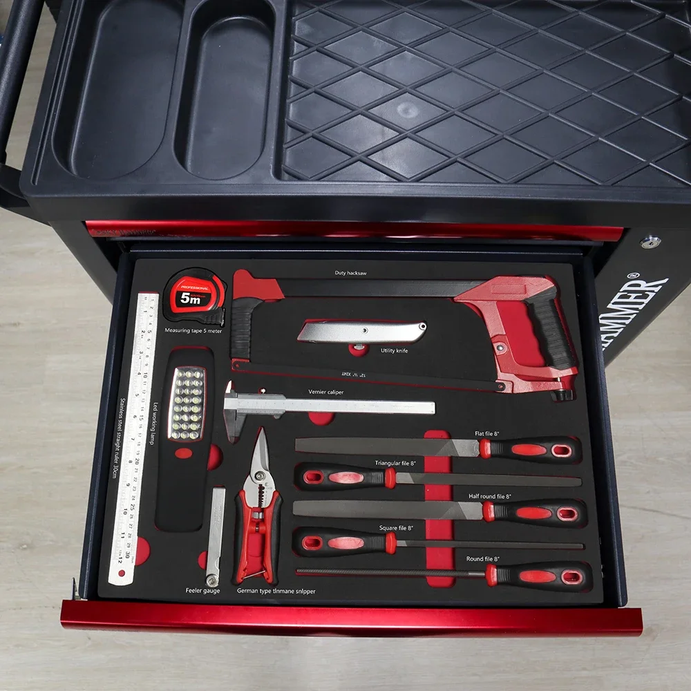 231 Pcs Automotive Hand Tools Professional 7 Drawers Workshop Roller Tool Set Box Garage Tool Cart Cabinet