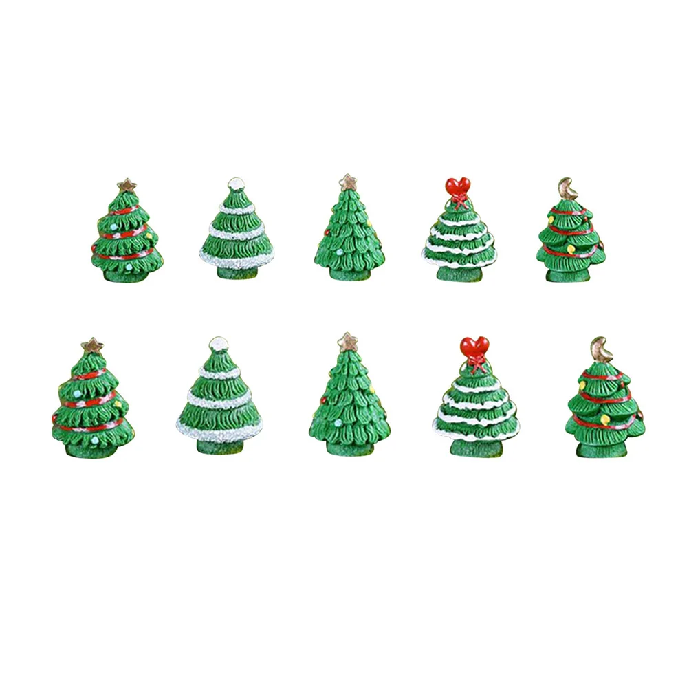 8 Pcs Fall Table Decorations Resin Christmas Craft Tree Dining Microlandscape Desktop Ornament Miniature