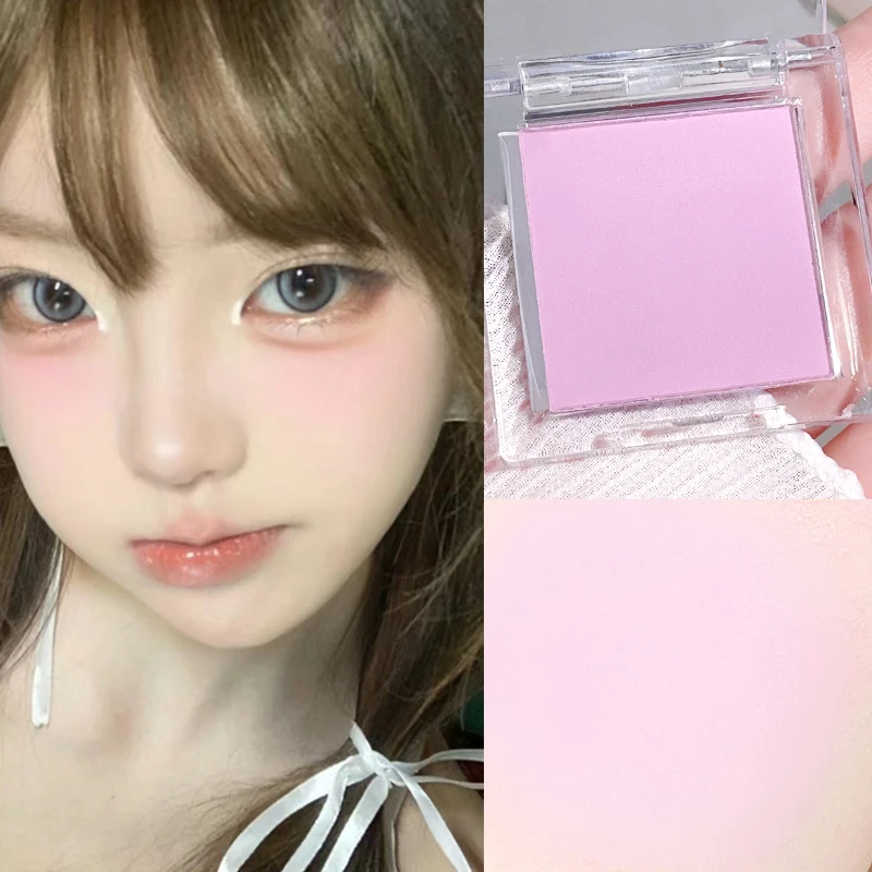 6-farbiges einfarbiges Rouge, mattes Make-up, Highlight, natürliches Jugend-Make-up, pfirsichrosa, blau, lila