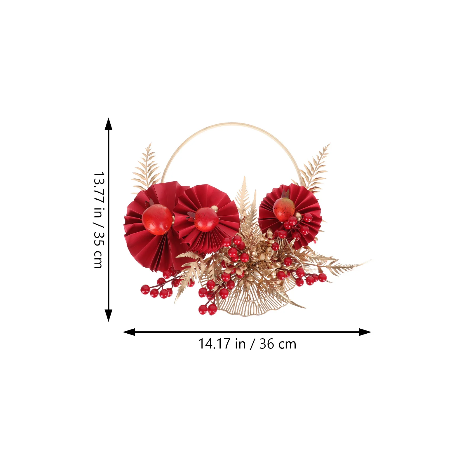

1Pcs Artificial Garland Ornament Simulation Wreath Decor for Home Door Wall Hanging Festive Party Chinese Style New Year Wedding