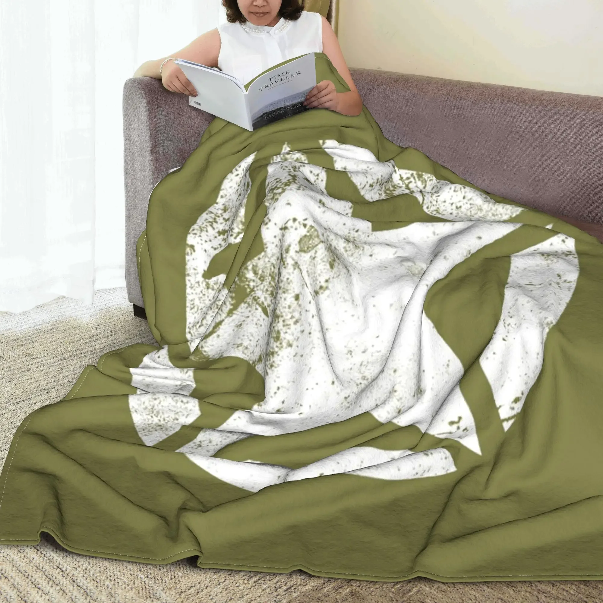 Vintage US Army Star Emblem Camouflage Camo Blankets Multi-function  Throw Blanket for Bedroom Travel Throws Bedspread Quilt