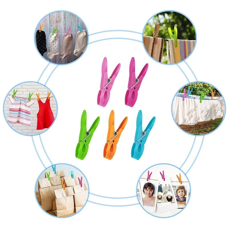 Plastic Laundry Clothes Clothespins Household Food Clip Clothespins Socks Underwear Drying Rack Holder for Windproof Clothesline