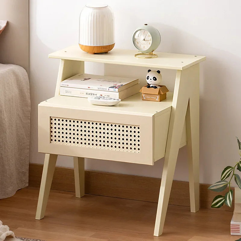 

Furniture Nightstands Bedroom Bedside Table Modern Simple Bamboo Woven Rattan Mesita De Noche Dormitorio Small Home Nightstand