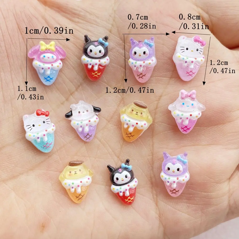 50 Stuks Hars 8*12mm Kawaii Mini cartoon animal ice cream accessori per unghie Art Haarspeld accessori Plakboek fai da te Ambachten