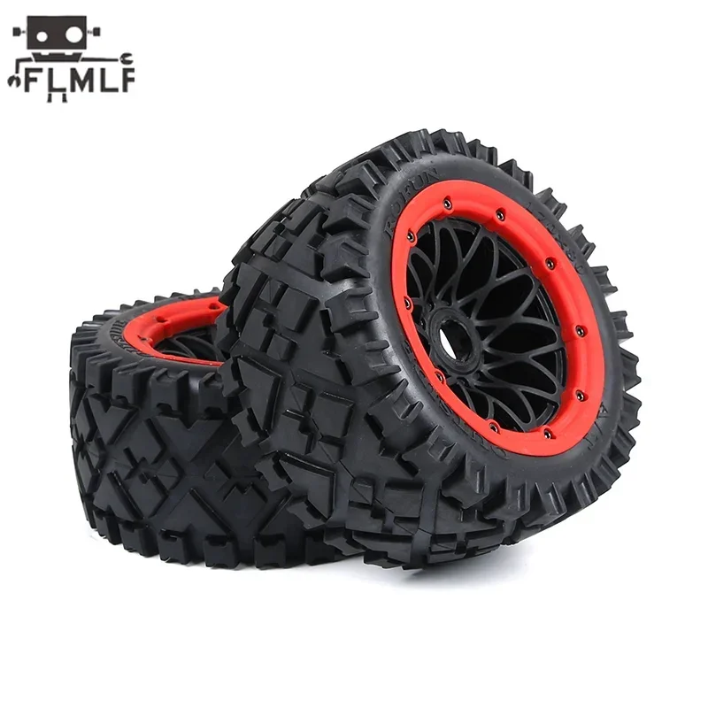 All-terrain Reticulated Wheel Hub Rear tire Assembly Fit for 1/5 HPI ROVAN KINGMOTOR BAJA 5B Ss Truck Parts
