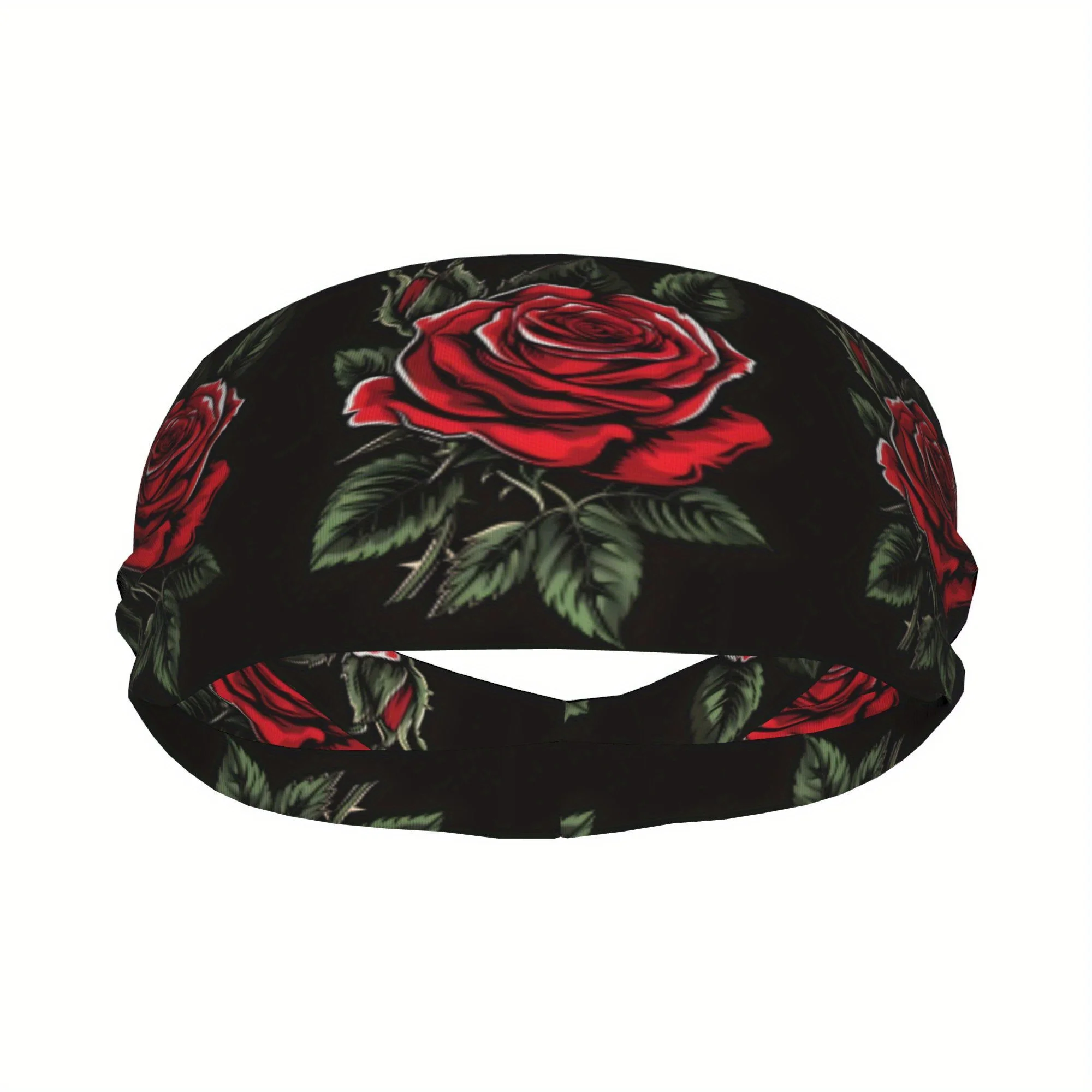 1pc Rose Unisex Sports Headband Sweat-Wicking Stretchy Breathable Polyester Perfect for Yoga Gym Running Outdoor Activities