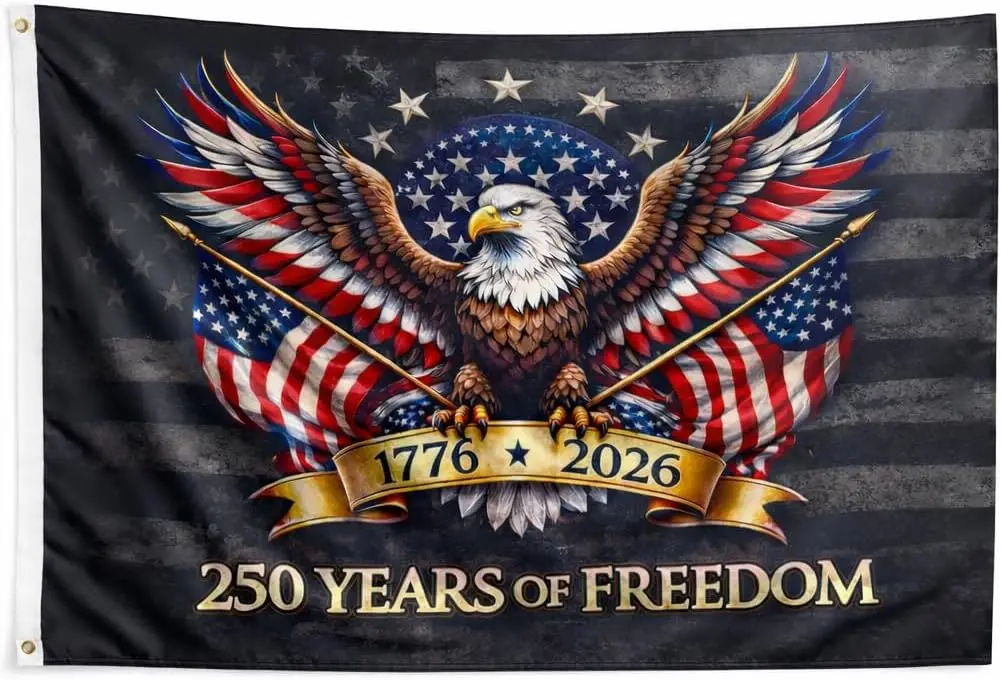 3x5 Ft Garden Flag Polyester Vertical Large Yard Flag USA 250th Anniversary Flag 3x5 FT, Single Layer Lightweight Outdoor