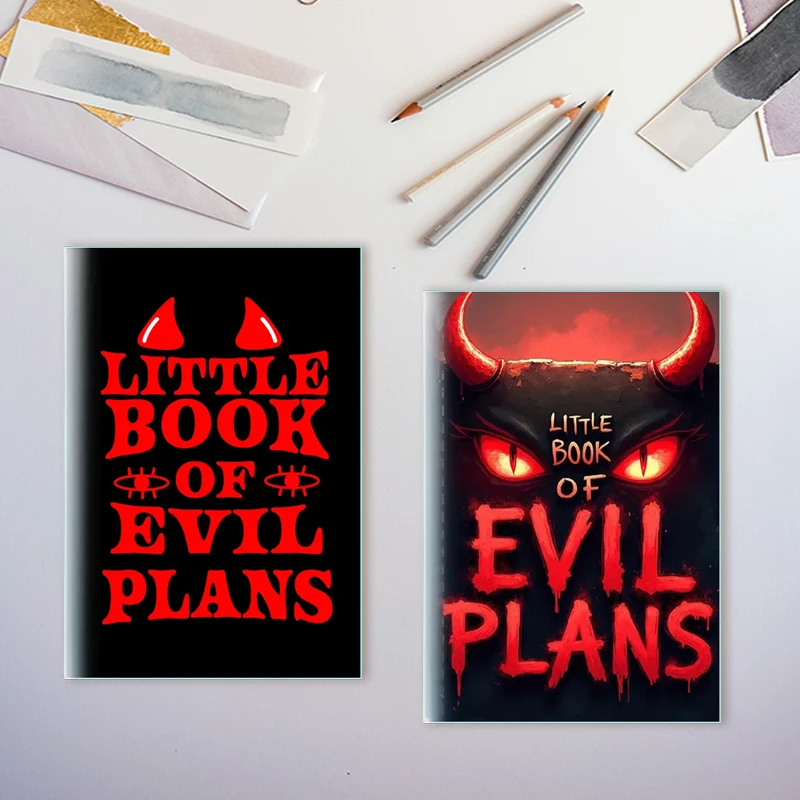 

4 Pcs/Lot Snarky A5 Notebook | My Little Book Of Evil Plans | Sarcasm Journal | Gothic Note Book / Dark Humor / Funny Gifts ﻿