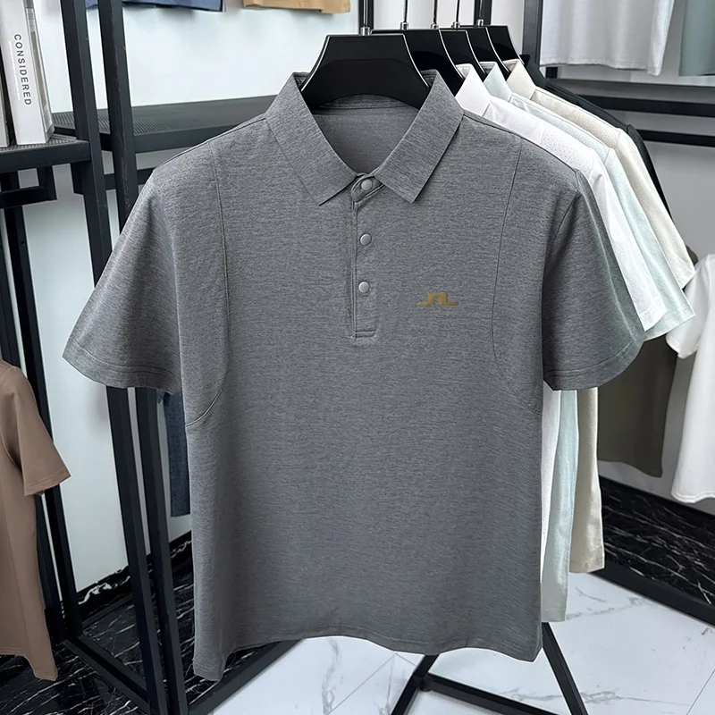 Luxuriöses Herren-Kurzarm-Poloshirt mit Revers-Knopfleiste, Musterdruck, Atmungsaktiv, Sportlich, Sommer-Neuheit, Vielseitiges Freizeit-T-Shirt für Männer – Detail 22
