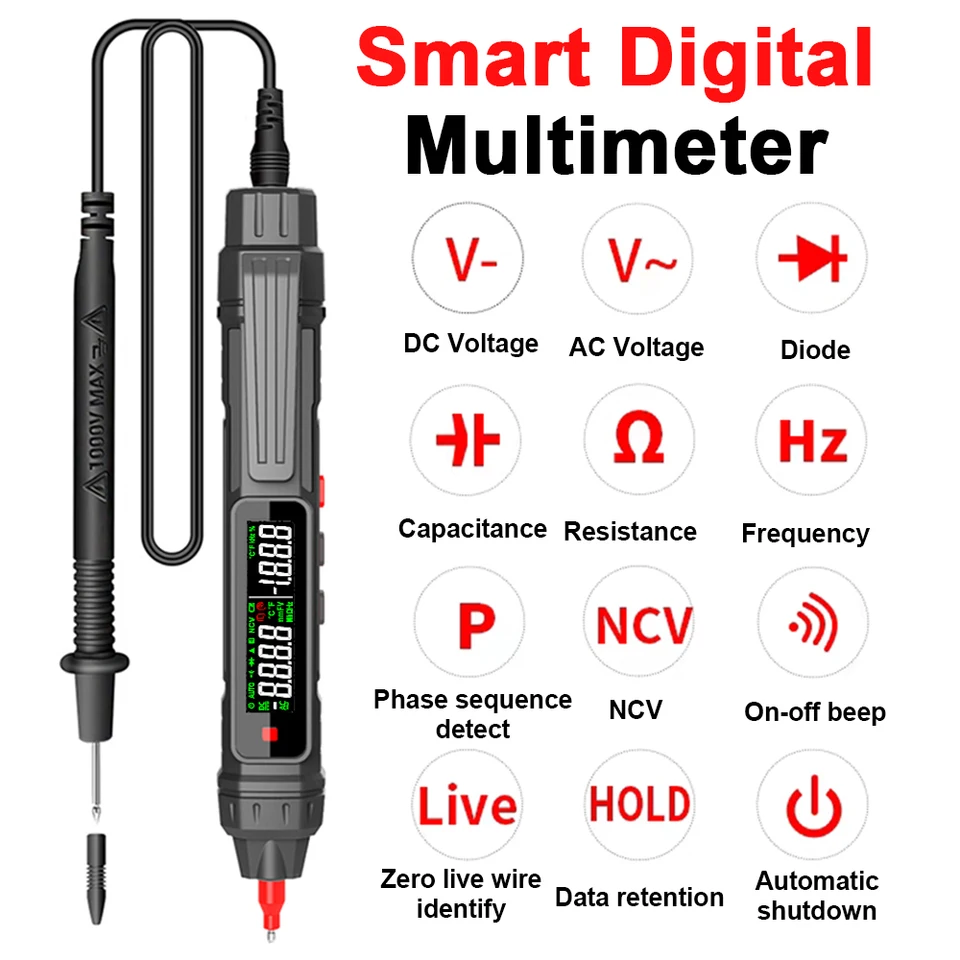 Digitale True RMS stroomtang multimeter - CAT II 1000V / CAT III 600V - 6000 tellingen - LoZ - Inrush Limit Limit LIMIT DCM5