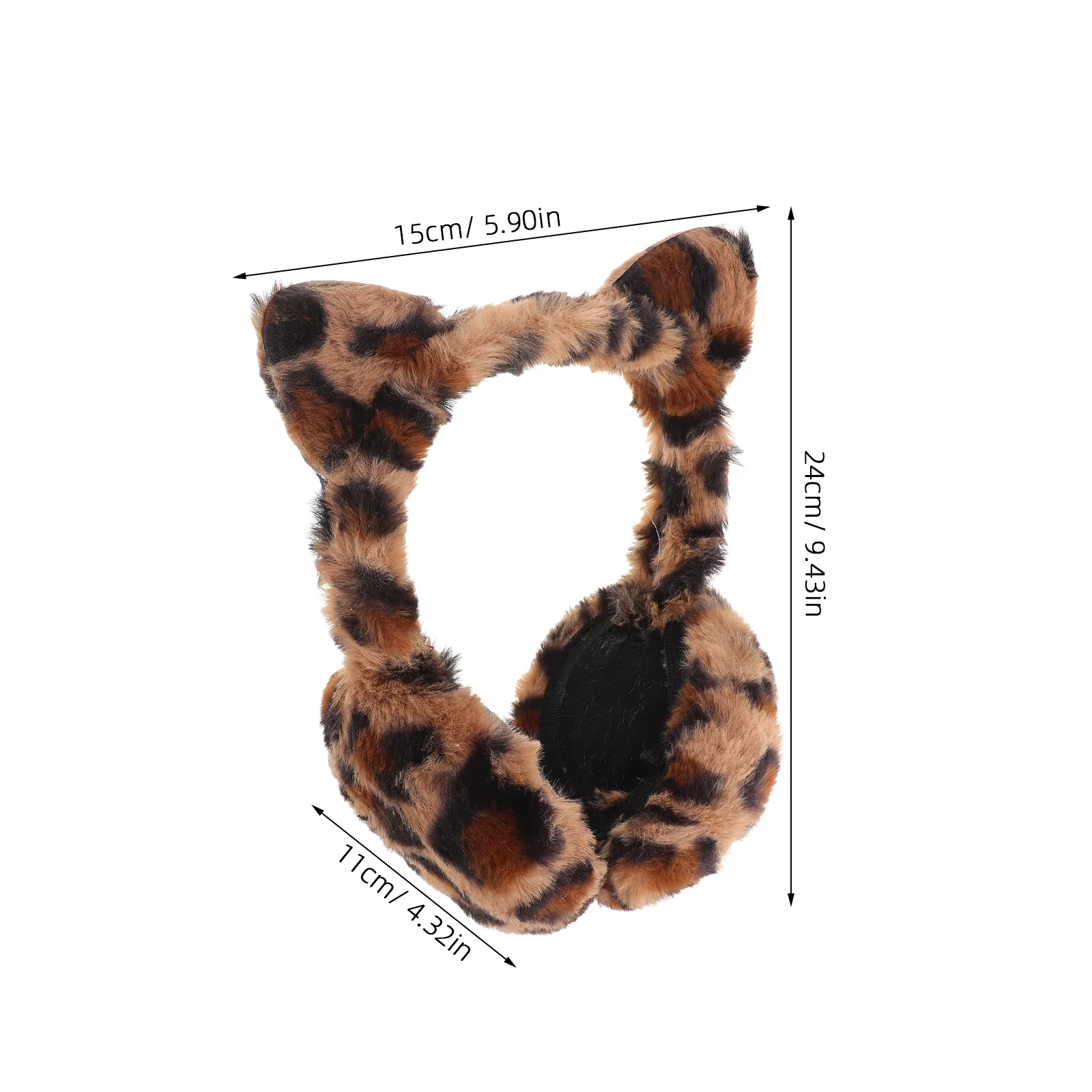 Diadema más cálida con estampado de leopardo para niños de invierno, piel de felpa esponjosa, mujer, señorita