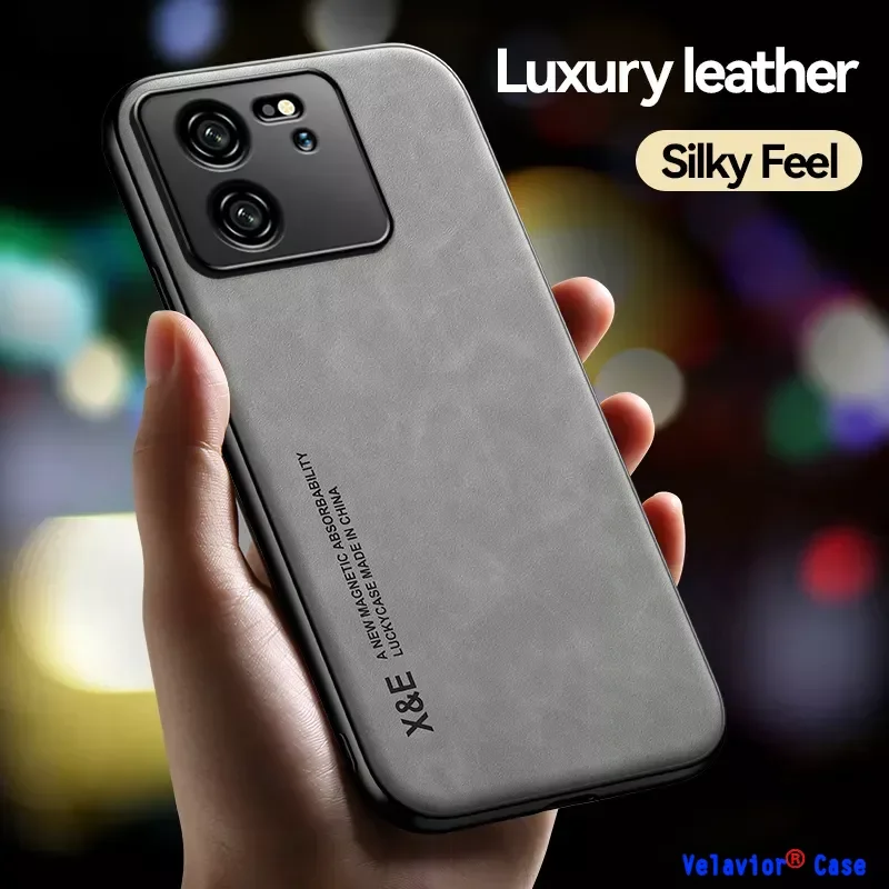 

For Xiaomi 13T Case Shockproof Matte Silicone Soft Case Cover for Xiaomi 13T Xiaomi13T Pro 5G Magnetic Suede Leather Case