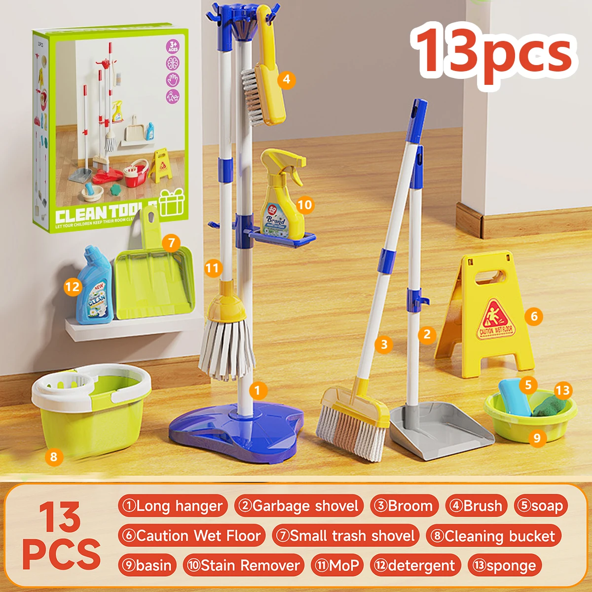 Kinderen Schoonmaken Speelgoed Set voor Peuters Mini Bezem Stoffer Mop Fantasiespel Huishoudelijke Benodigdheden Kits Montessori Speelgoed Meisje Jongen Geschenken