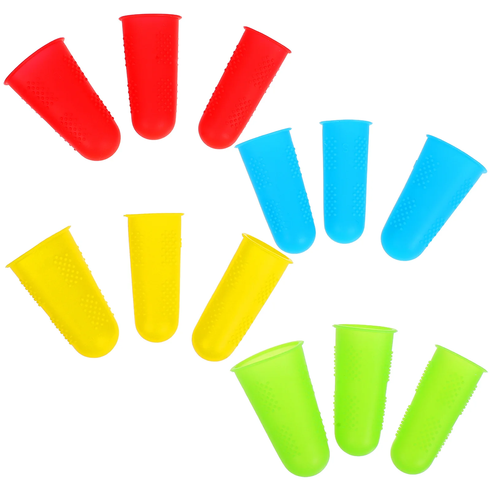 12Pcs Heat Insulation Finger Covers Non-Slip Silicone Tips Protection for Crafting Soldering Cooking Finger Protectors Reusable