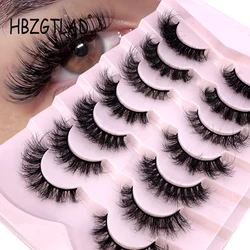 HBZGTLAD NEW 7 Pairs Natural False Eyelashes Fake Lashes Long Makeup 3d Mink Lashes Extension Eyelash Mink Eyelashes for Beauty