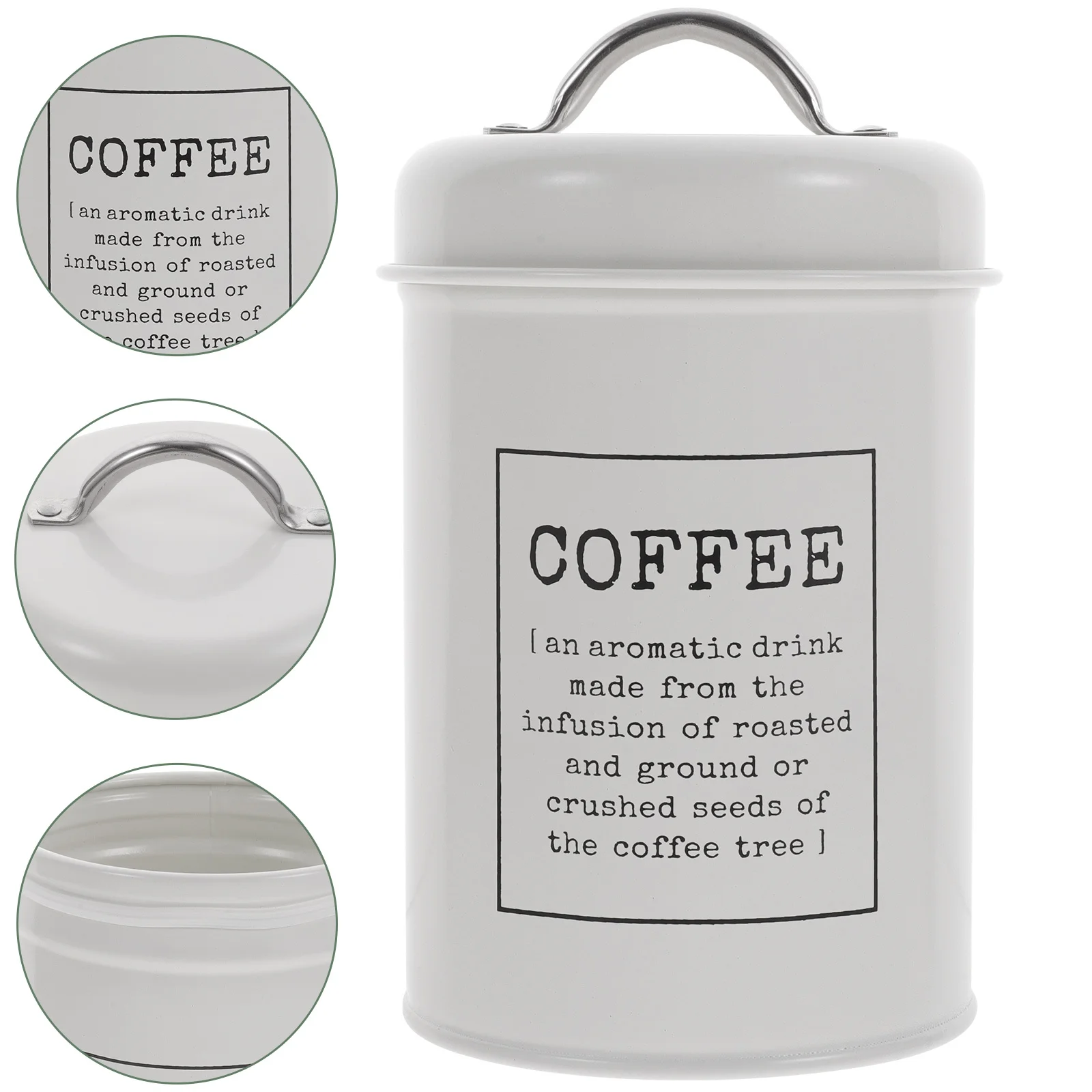 

Large Coffee Canister Set Farmhouse Style Airtight Storage Jar For Coffee Bar Metal Food Container Kitchen Use Sealing