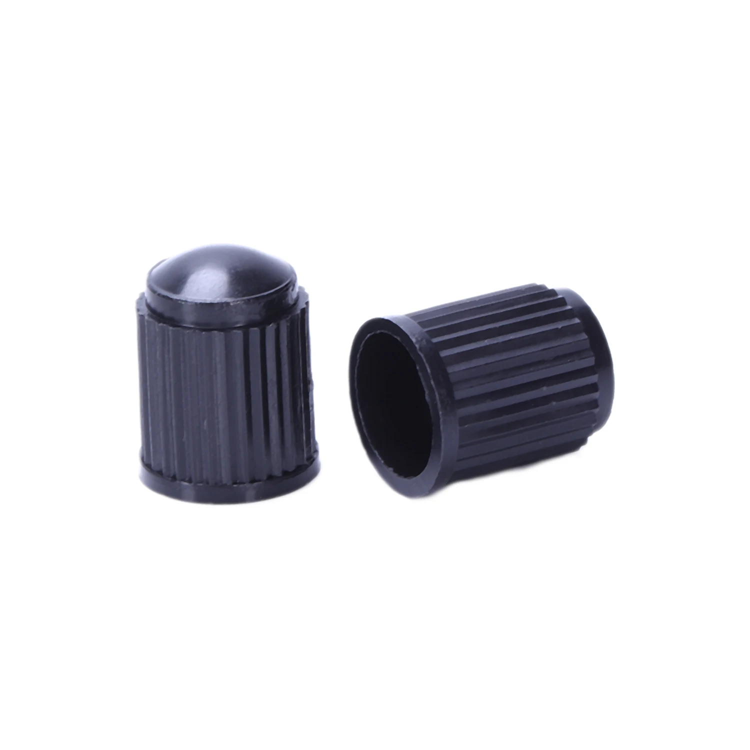 Set of 100 - Black Plastic Replacement Valve Caps. Cars, Trucks, Motorcycles, ATV. Schrader Tire Caps.