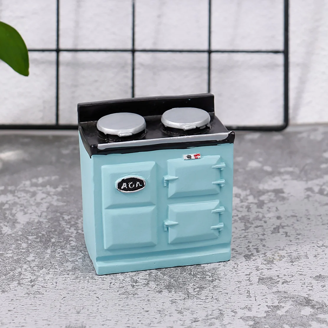 BAAA-1:12 casa de bonecas miniaturas mini fogão a gás modelo simulado casa de boneca móveis de cozinha decorar acessórios, azul