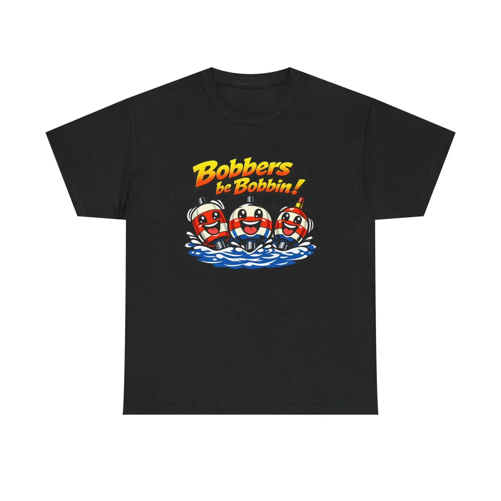 Bobbers Be Bobbin Fishing T Shirt Retro Cartoon Floaters vintage Washed Breathable fashion homme Top For Everyday Wear
