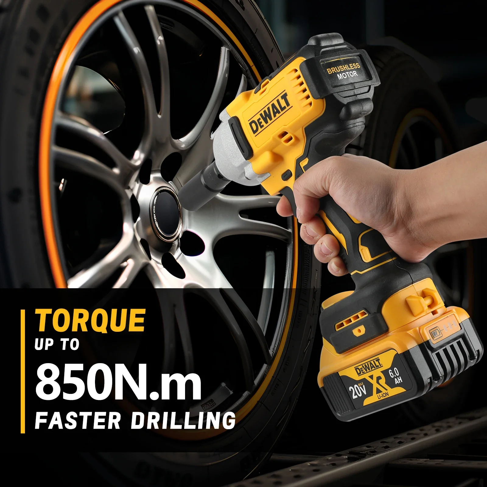 مفتاح ربط صدمي DEWALT DCF900 1/2 بوصة عزم دوران عالي 20 فولت مع حلقة خنزير سندان مفتاح ربط لاسلكي بدون فرش أدوات كهربائية ديوالت