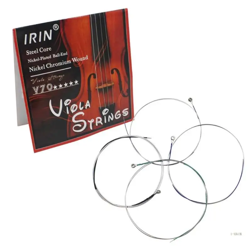 M5TC 4 String Viola String Sets, Scale Tension Steel Warm Tone Economical and Durable for Student Strings