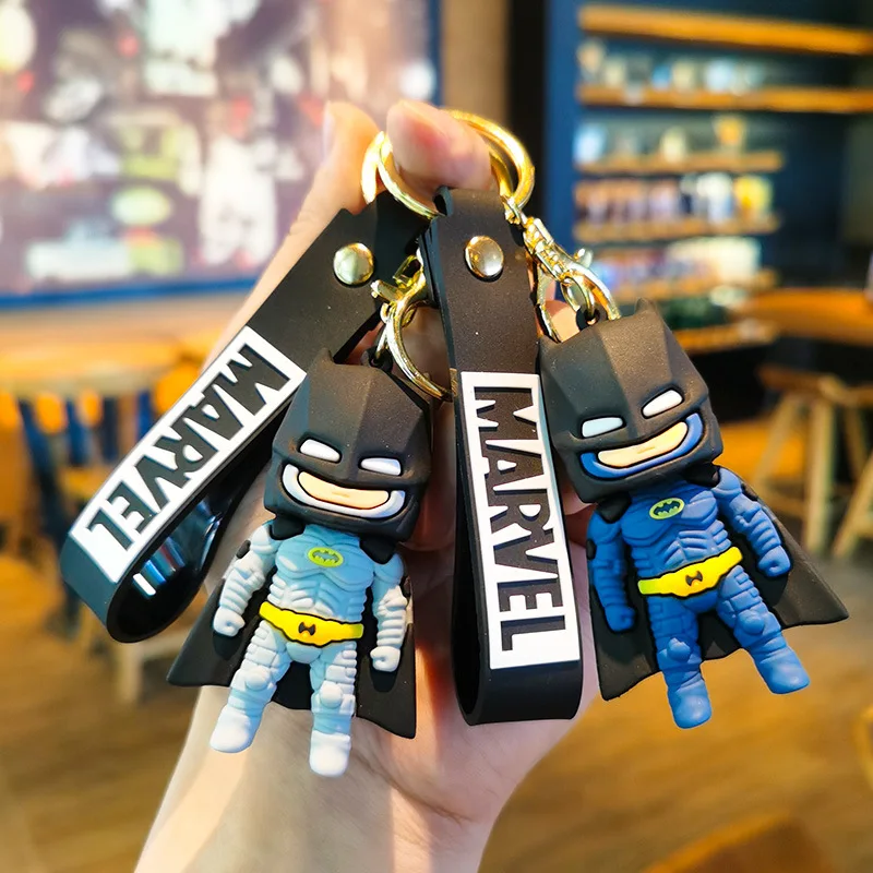 DC Comics Batman Bruce Wayne Series PVC Doll Cars Keychain Pendant for Men and Women's Universal Decorative Products Accessory