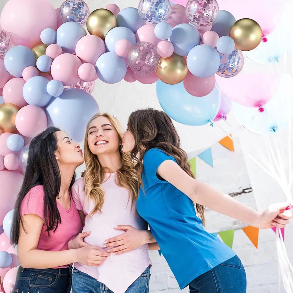 Kit de arco de guirnalda de Globos rosa y azul, Kit de arco de guirnalda de fiesta de balón para revelar género, suministros para fiesta de niño o niña, Globos para Baby Shower