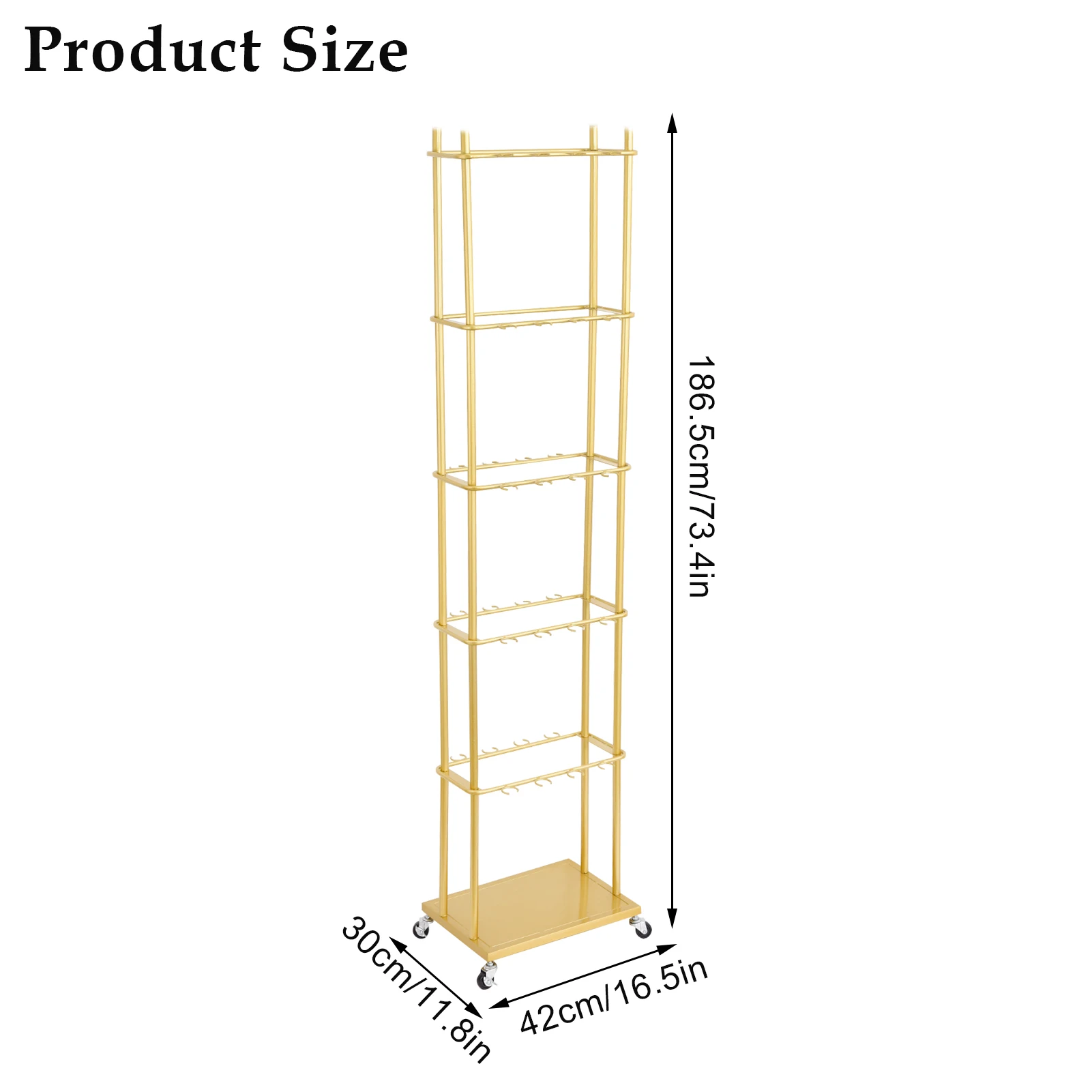 Champagne Wall Holder,Metal Champagne Wall Stand,Modern Wine Glass Rack Champagne Tower(Golden)