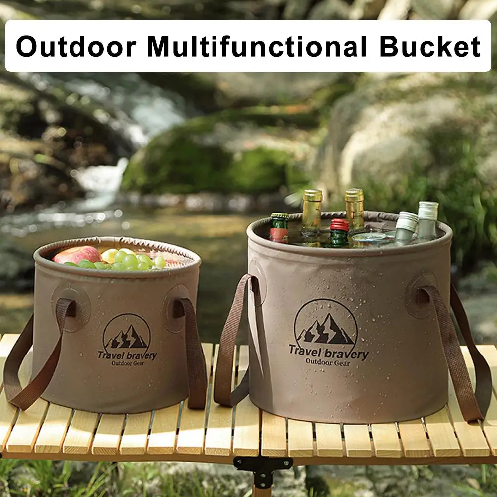 

10/20l Outdoor Multifunctional Folding Bucket Large Picnicking Capacity Waterproof Carrying Bucket Fishing Camping F3j3