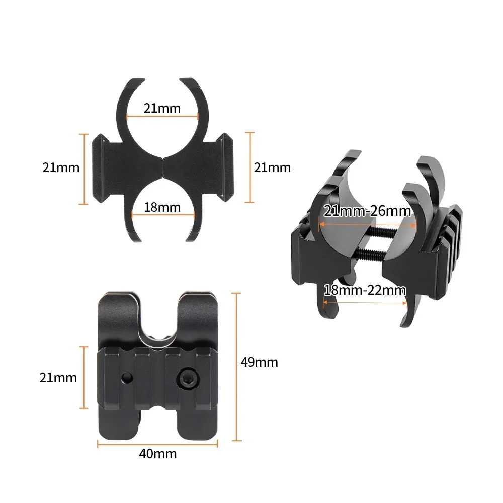 Tactical Shotgun Barrel Clamp Mount with QD Sling Swivel Picatinny Rail Shotgun Flashlight Sling Mount for 12GA Shotguns