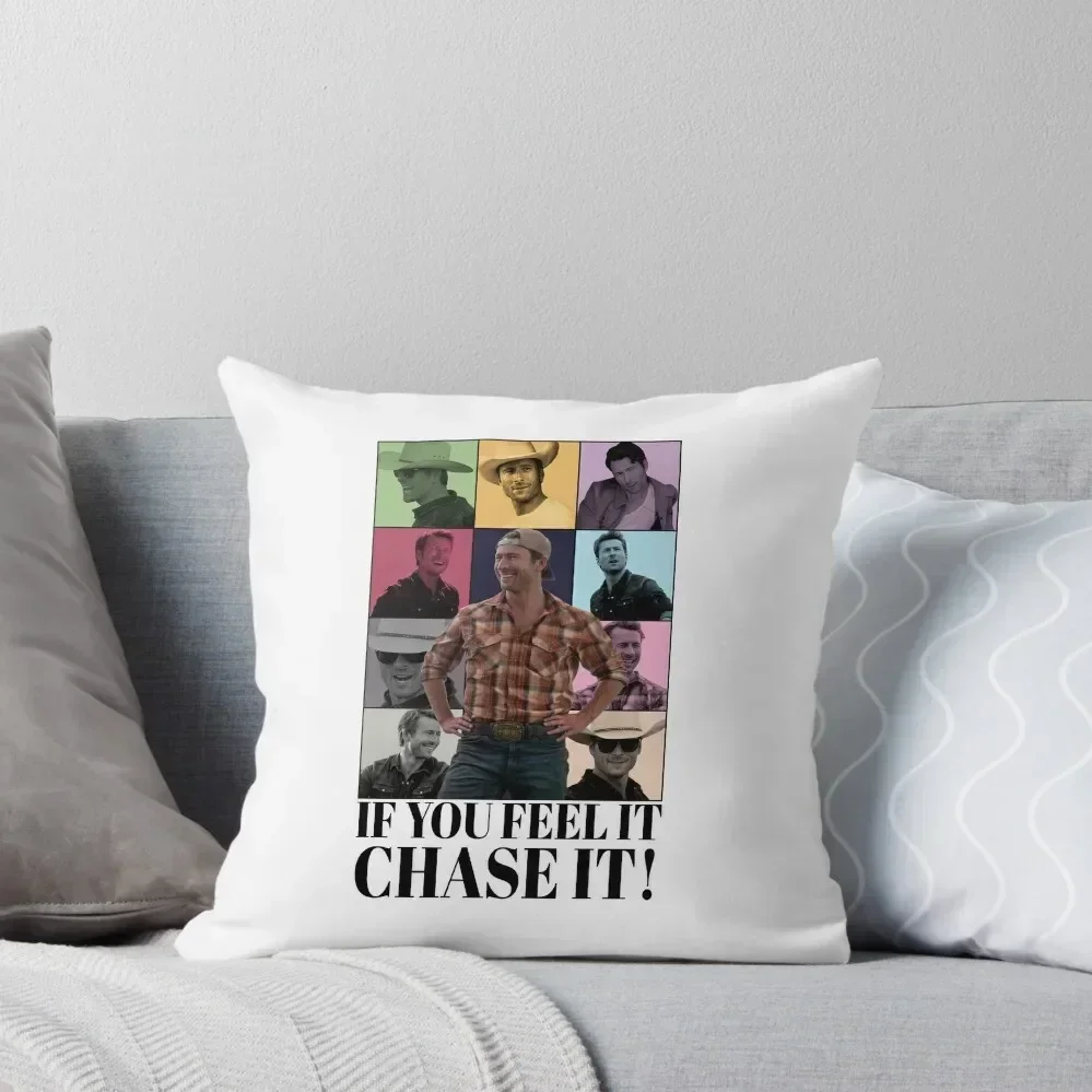 Glen Powell If You Feel It Chase It Throw Pillow Decorative pillow case christmas supplies Christmas Pillow