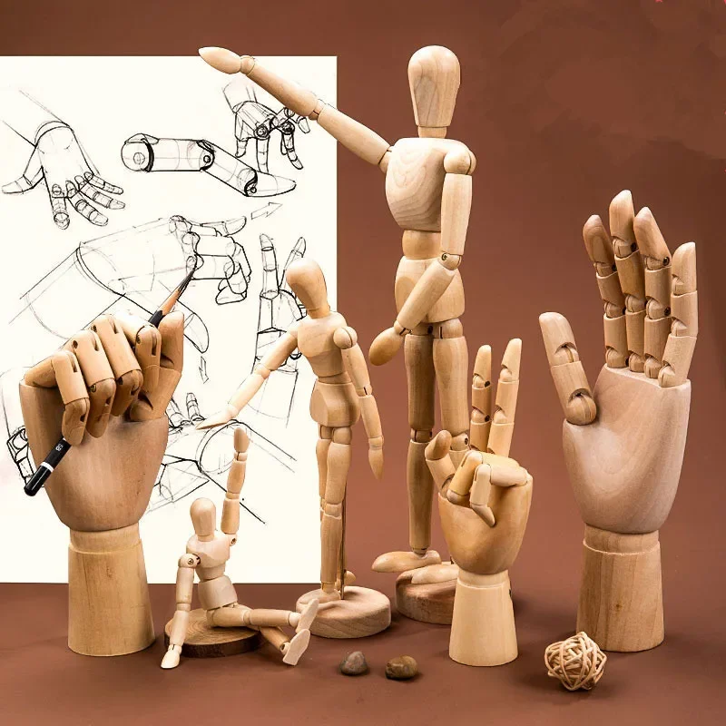 5.5/8/12/16 inch Artists Wooden Manikin Jointed Mannequin Perfect for Home Decoration The Human Figure Supplies Drawing Tools