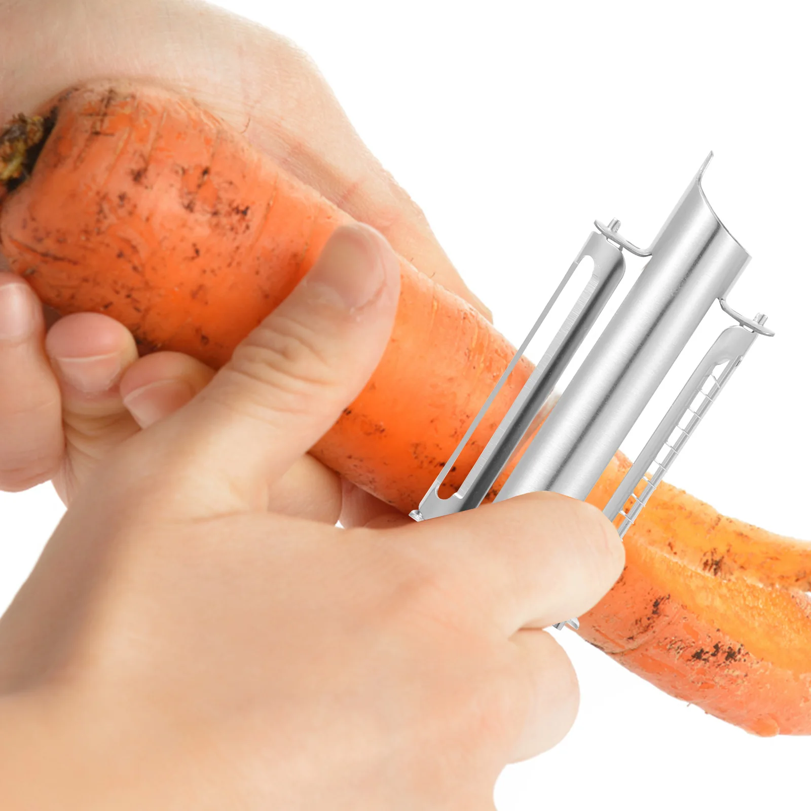 

Овощечистка из нержавеющей стали, многофункциональный кухонный помощник для фруктов, овощей, слайсер, практичный, легко чистится