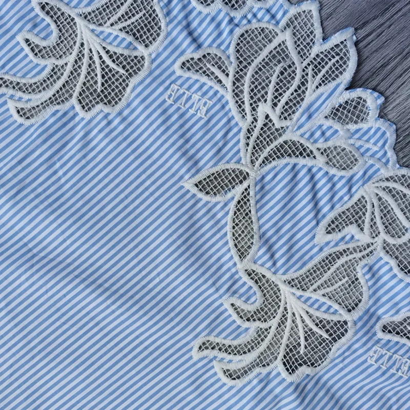 

Polyester-cotton Lace Embroidery Fabric Striped Dress Handmade Accessories T-shirt Shirt Pajama Pants Decorative Fabric