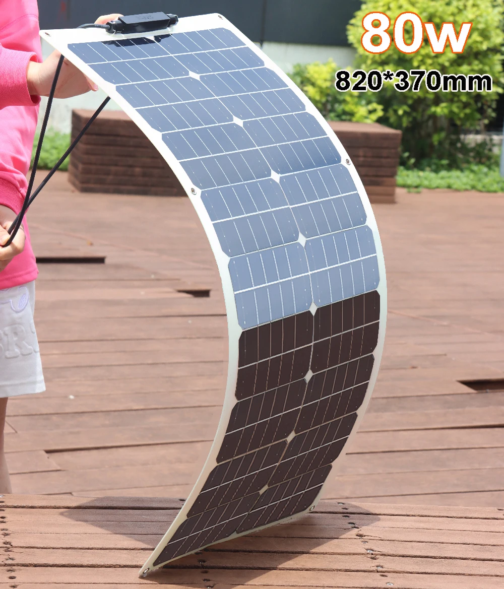 Solarpanel 150w 140w 120w 100w 80w Flexible 12V Ladegerät für Home Camper Yacht RV Reise Monokristalline Solarzelle EU-Lager DHL Versand