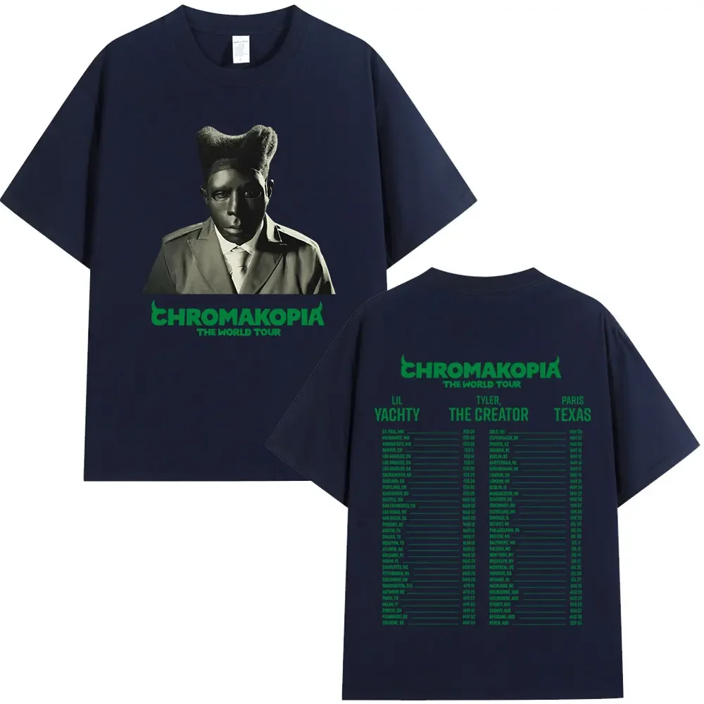 Tyler The Creator Chromakopia World Tour T Shirt Fashion Hip Hop T-shirts Fans Gift Men Women Cotton Loose Short Sleeves T-shirt