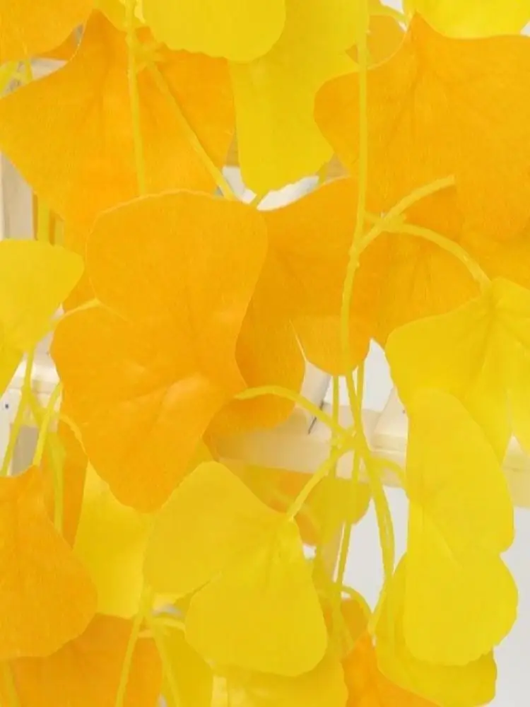 Feuilles de Ginkgo artificielles faites à la main, vigne réaliste, plante de Simulation, guirlande de feuilles suspendues étanche, décoration de maison