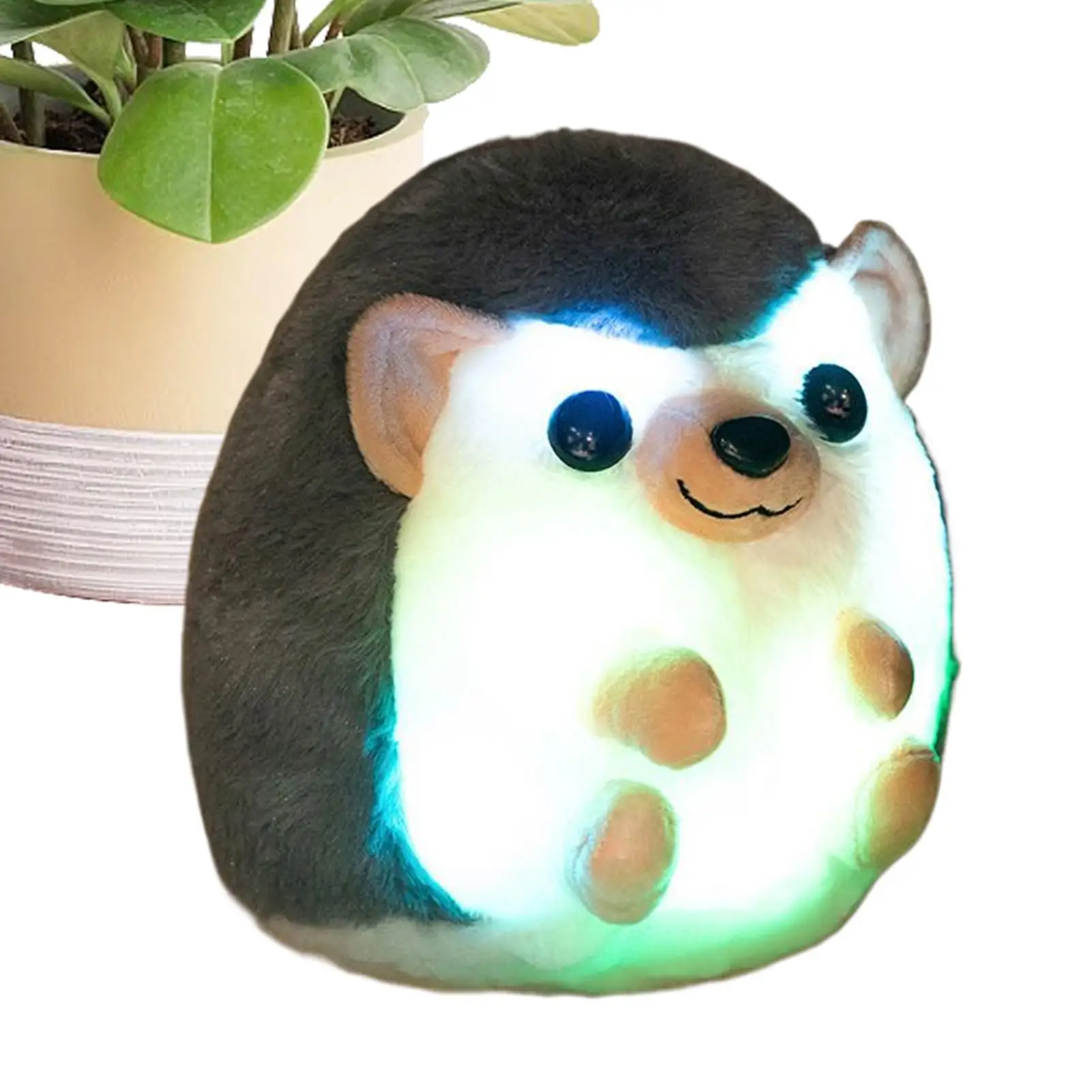 Mooie Baby Egel Knuffels Zacht Gevuld Leven Als Egel Oplichtende LED Pop Leuke Desktop Huisdier Pluche Pop Kindercadeau