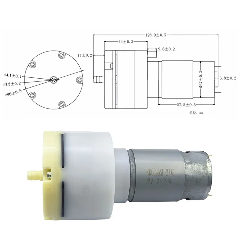 

DC 12V 555 Micro Diaphragm Small Vacuum Pump Negative Pressure Suction Large Flow Rate Fish Tank Medical Device