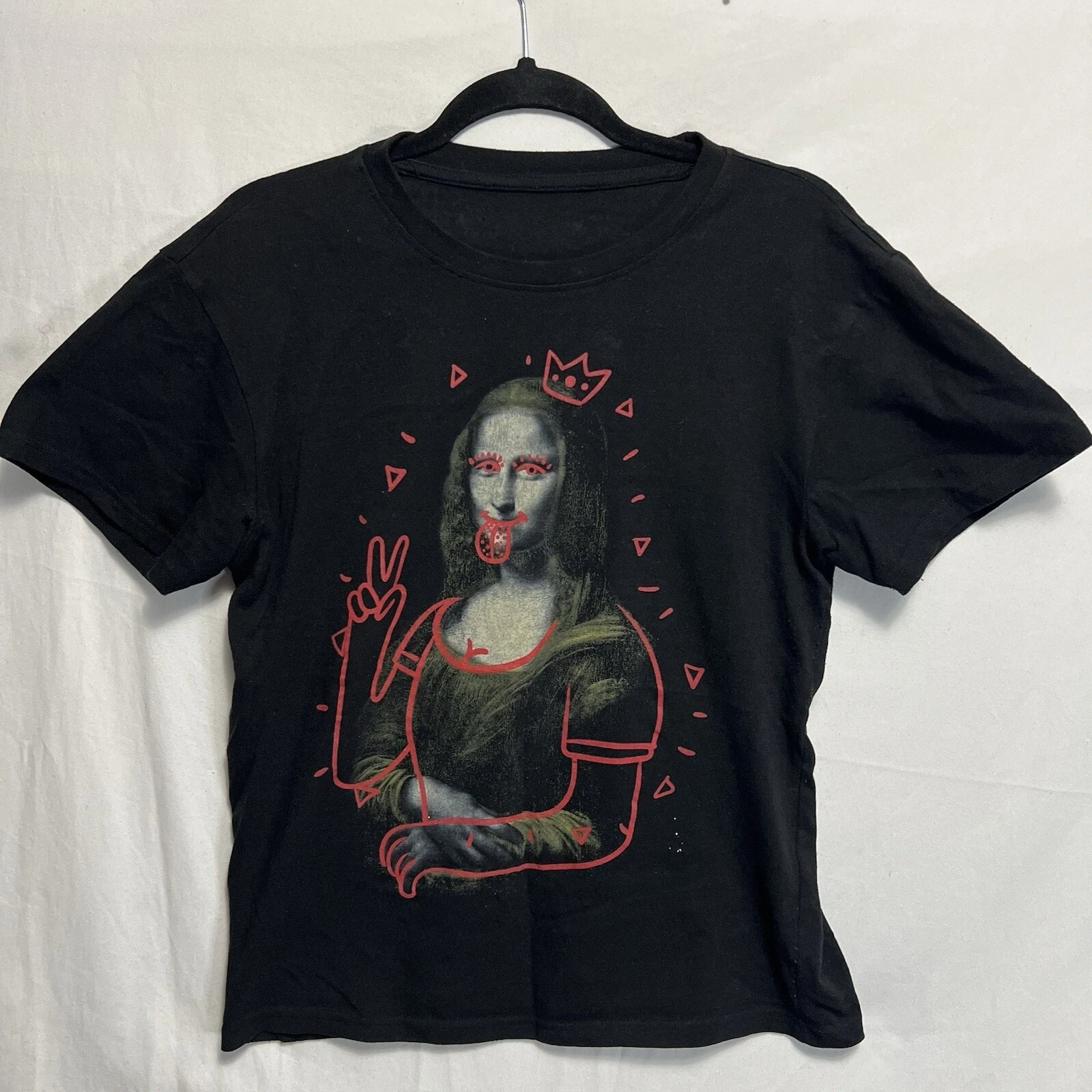 

Mona Lisa Graffiti T-Shirt Men Women Graphic Print Short Sleeves Cotton T-shit Summer Vintage Y2K Tee Harajuku Streetwear Tops