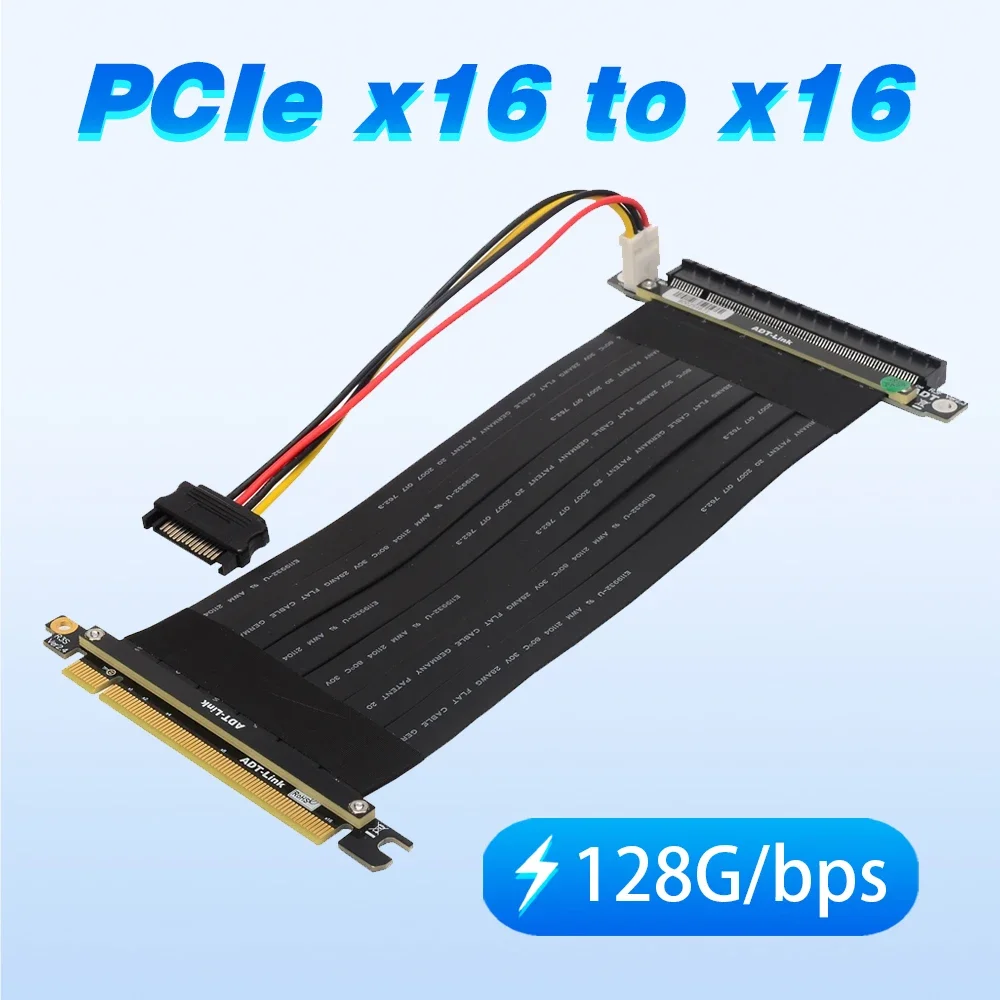 ADT PCI-E X16 3.0 Riser Extension Cable for Graphics Card PCI Express 16x Extender Ribbon Line Gen3 GTX R33SL/R33SF/R33SR 5～50cm
